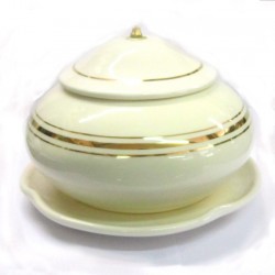 Lampada da Altare Bianca in Porcellana con Oro