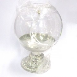 Lampada da Altare in Vetro con Base color Argento