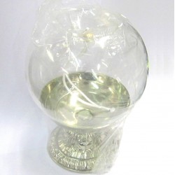 Lampada da Altare in Vetro con Base color Argento