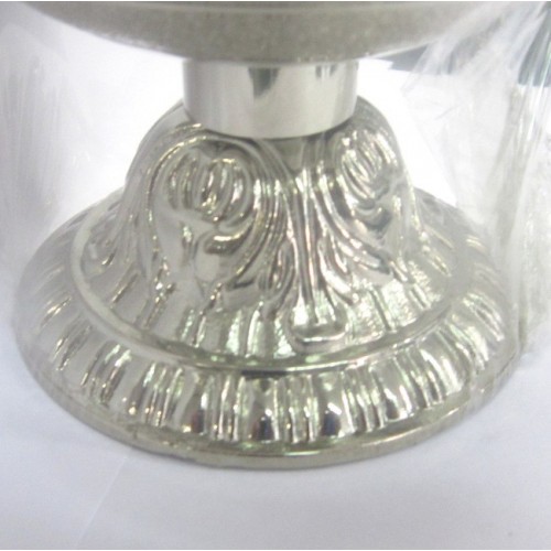 Lampada da Altare in Vetro con Base color Argento