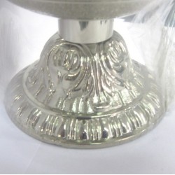 Lampada da Altare in Vetro con Base color Argento