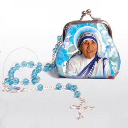 Borsellino Immagine Madre Teresa con Rosario