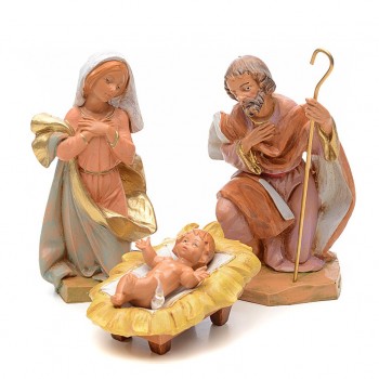 NATALE - Set 8 Statue Natività 17cm Fontanini Tinta Legno 2