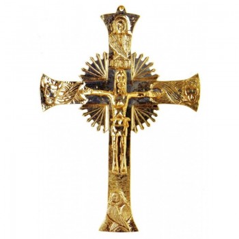 Croce Neocatecumenale da muro 35x48 in Ottone