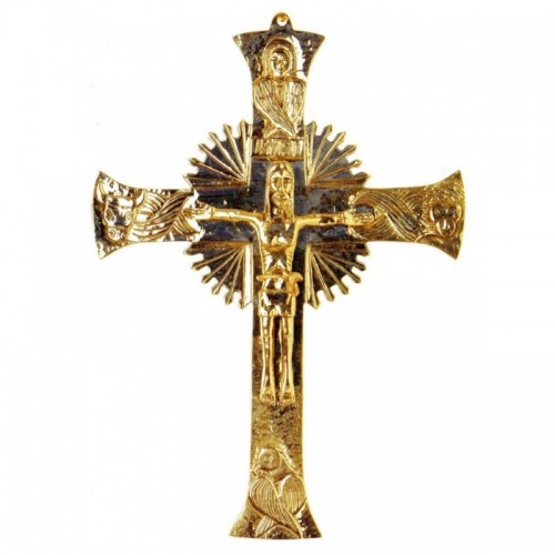 Croce Neocatecumenale da muro 35x48 in Ottone