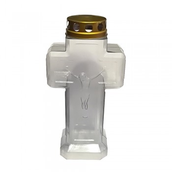 Lampada a Croce Trasparente con Cristo