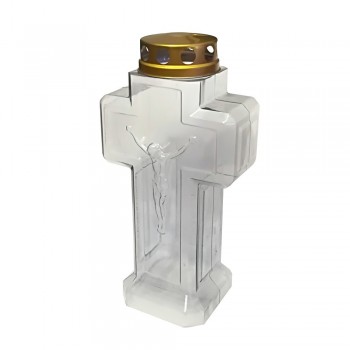 Lampada a Croce Trasparente con Cristo 2