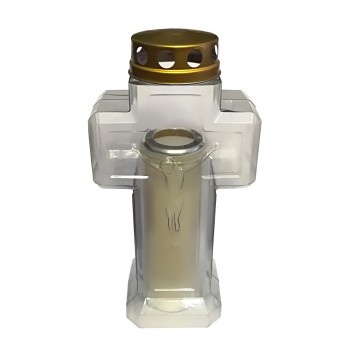 Lampada a Croce Trasparente con Cristo