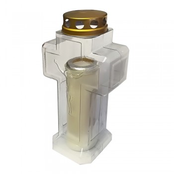 Lampada a Croce Trasparente con Cristo 2