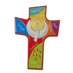 Croce Colorata con 7 Doni Spirito Santo