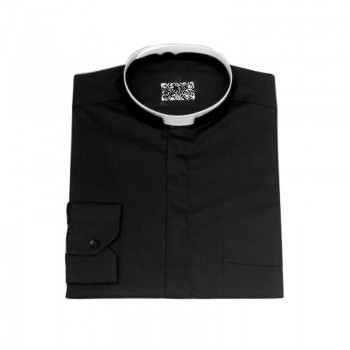 Camicia Collo Romano 100% Cotone Manica Lunga