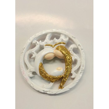 Magnete natività bianco oro 5.5 cm