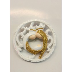 Magnete natività bianco oro 5.5 cm Magnete natività bianco oro 5.5 cm