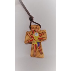 COMUNIONE - Croce ulivo da collo calice
