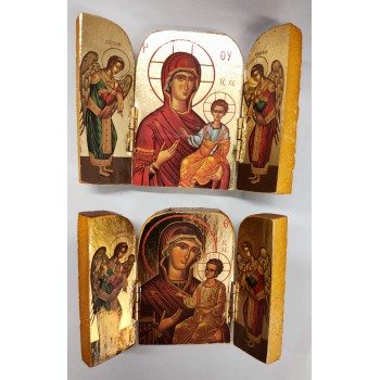 TRITTICI - Trittico icona Gesu' e Maria 7x10.5 cm 2