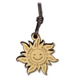 CIONDOLO ULIVO Collana Sole legno "Dopo il buio c'è sempre" il sole