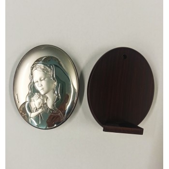Quadretto Ovale da Comodino o da muro in Argento Madonna...