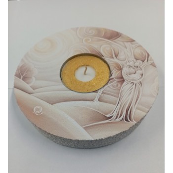 Portacandela Legno Dipinto Da Regalo Albero della Vita