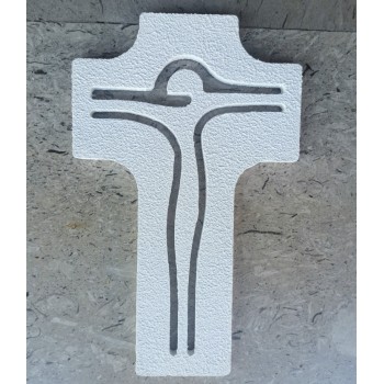 Croce Da Muro Bianca Traforata 32 cm