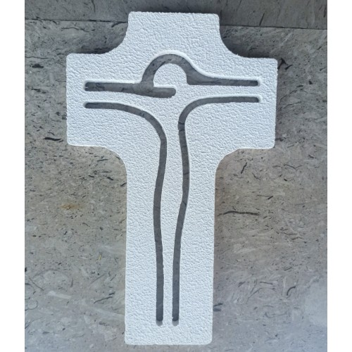 Croce Da Muro Bianca Traforata 32 cm