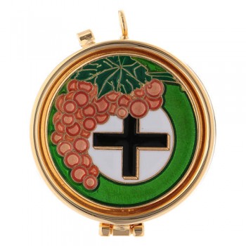 Teca Ottone Per Eucaristia Uva e Croce 5.4 cm