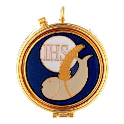 Teca Ottone Per Eucaristia IHS e Pesci 5.4 cm