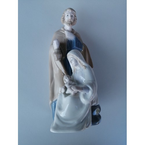 Blocco Sacra Famiglia Porcellana h 22.5 cm