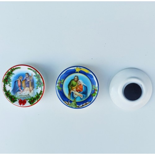 NATALE - Piattini Resina tipo "Ceramica" Magnete 6x6