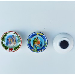 NATALE - Piattini Resina tipo "Ceramica" Magnete 6x6