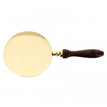 Patena Ottone Dorato con Manico Legno