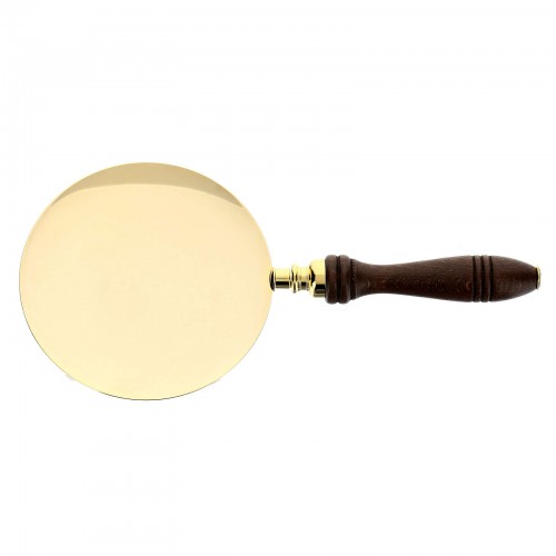 Patena Ottone Dorato con Manico Legno