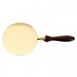 Patena Ottone Dorato con Manico Legno