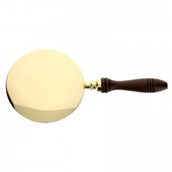 Patena Ottone Dorato con Manico Legno