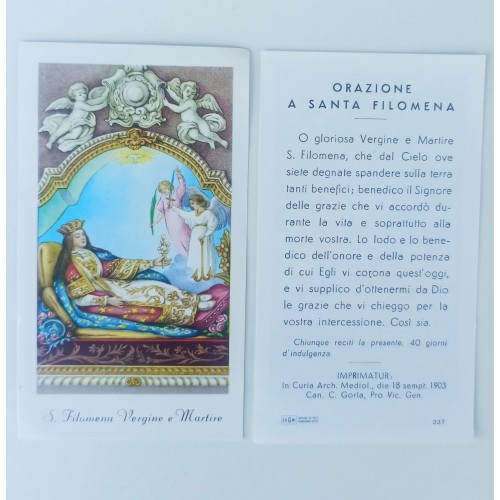 Santini Carta Leggera Santa Filomena...