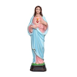 Statua Sacro Cuore di Maria 30 cm Resina Italiana Dipinta