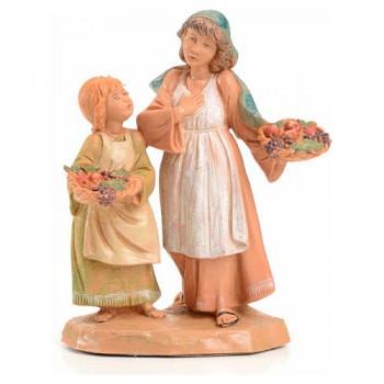 NATALE - Coppia Statuine Ave e Lea Fontanini 12 CM