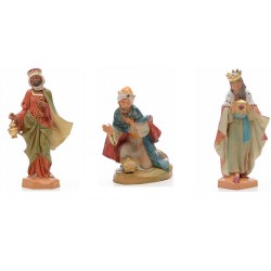 NATALE - Set 8 Statue Natività 17cm Fontanini Tinta Legno