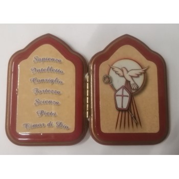 CRESIMA - Dittico Sagomato Legno Laccato Spirito Santo