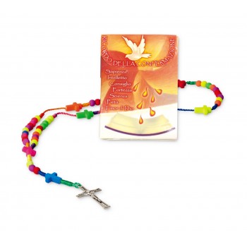 COFANETTO CON CORONA ROSARIO COLORATA