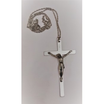 Croce Metallo tipo Alluminio Leggero 8x4,5cm con Catenina