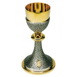 CALICE MARTELLATO NODO DORATO H 20 CM