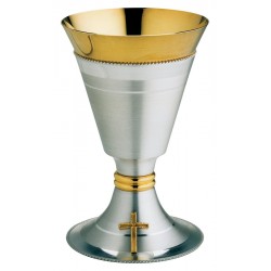 CALICE CON CROCE DORATA H 15 CM