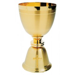 CALICE SATINATO CON CROCE H 16CM