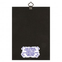 Iconetta con Cornice Azzurra Sacra Famiglia 14x10