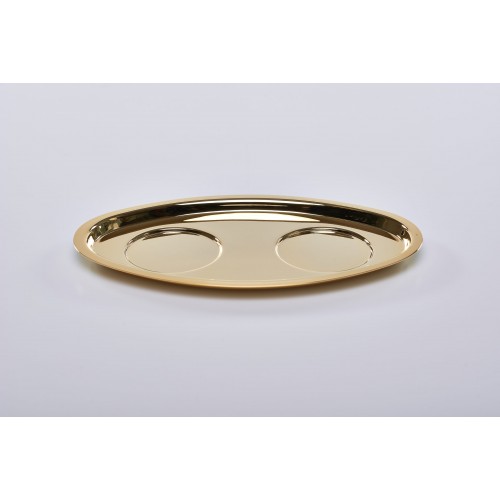 Servizio Ampolle da Altare e Vassoio in Ottone...