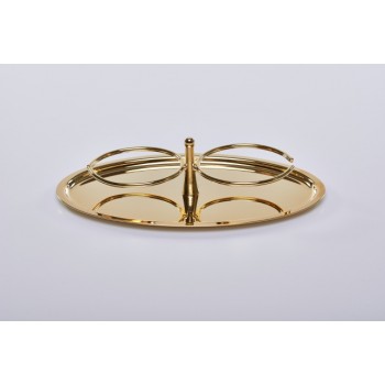 Servizio Ampolle da Altare e Vassoio in Ottone Dorato 2