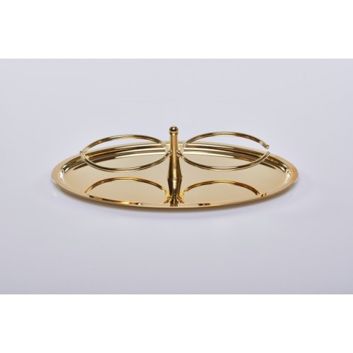 Servizio Ampolle da Altare e Vassoio in Ottone...