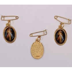 Medaglietta Spilla Dorata con Ovale Resinato Gesù Misericordioso