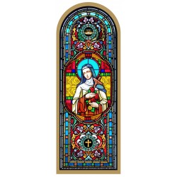 TAVOLETTE - Santa Teresa Stampa tipo Vetrata su Legno - 10 x 27 cm