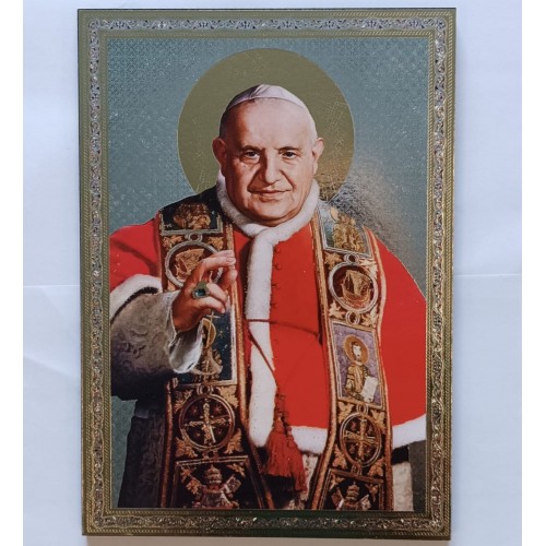 Tavola Legno in Offerta Fondo Argentato Papa Giovanni XXIII 29,9x21
